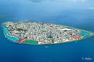 Male' - the Capital protected with a sea wall